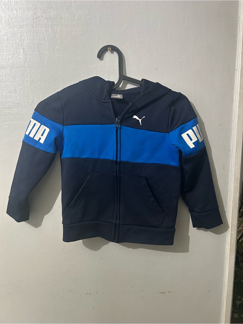 Puma Kids Navy & Bright Blue Zip Hoodie